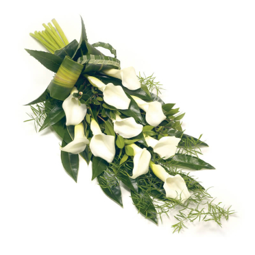Buchet funerar 10 cale albe cu livrare