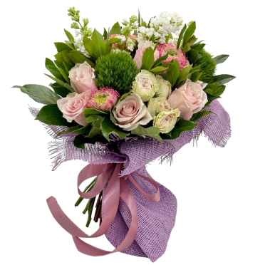 Buchet de flori La multi ani in culori pastel cu livrare flori Bucuresti si Ilfov