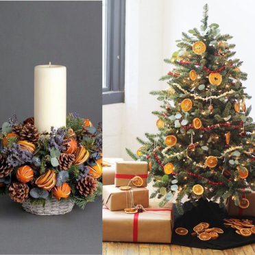 Pachet decor Craciun, brad 220cm impodobit natur, aranjament masa cu lumanare Cadou