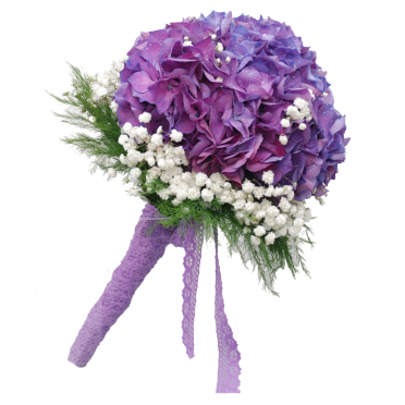 Buchet superb de mireasa din hortensii mov ieftin deosebit Bucuresti Pipera Voluntari Otopeni