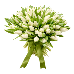 Buchet flori cu 51 Lalele DeLux albe
