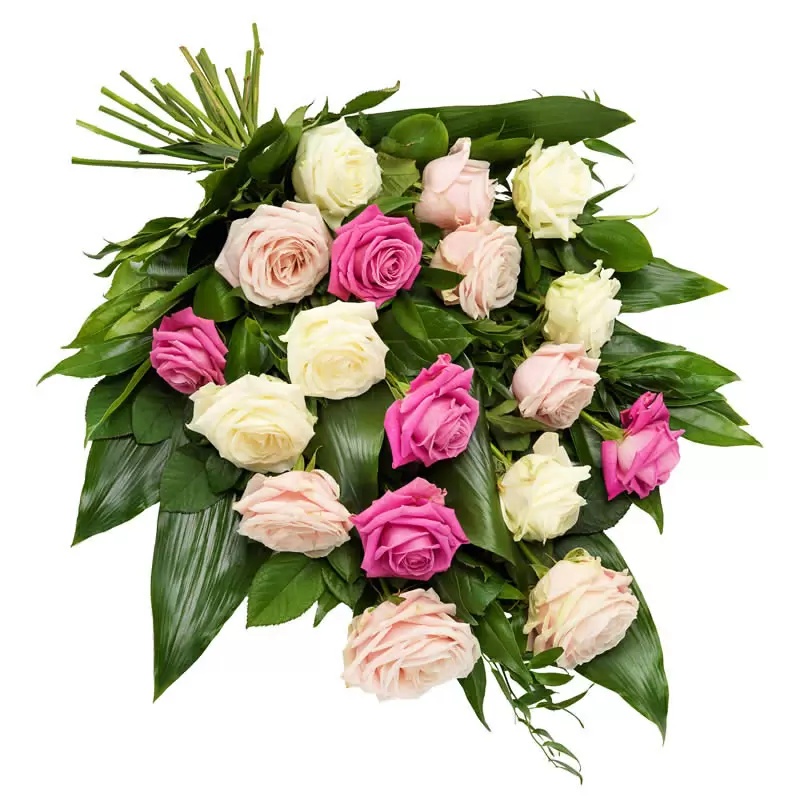 buchet funerar inmormantare cimitir trandafiri albi bucuresti
